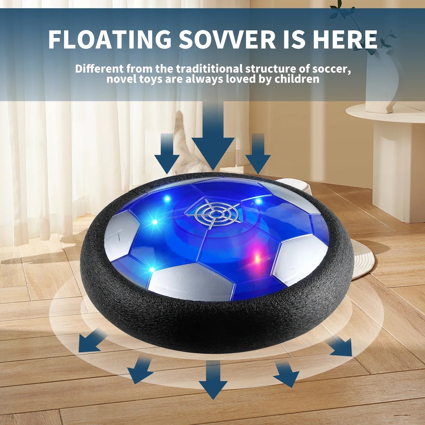Hover Soccer, LED Soccer Toy, Indoor Football for Boys and Girls, Fun Indoor Game,  Entertaining Soccer Training Equipment