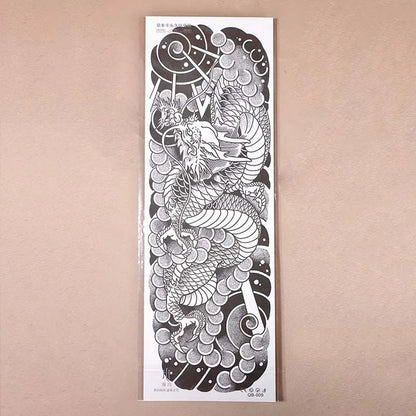 Dragon Full Arm Waterproof Temporary Tattoo Sticker, Long-lasting for 1-2 weeks, Realistic Semi-Permanent Fake Tattoo