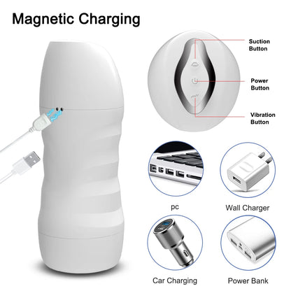 Automatic Male Sucking Mastubator Vibration Blowjob Machine Masturbation Cup Sex Toys Adult Goods for Men Masturbate Supplies