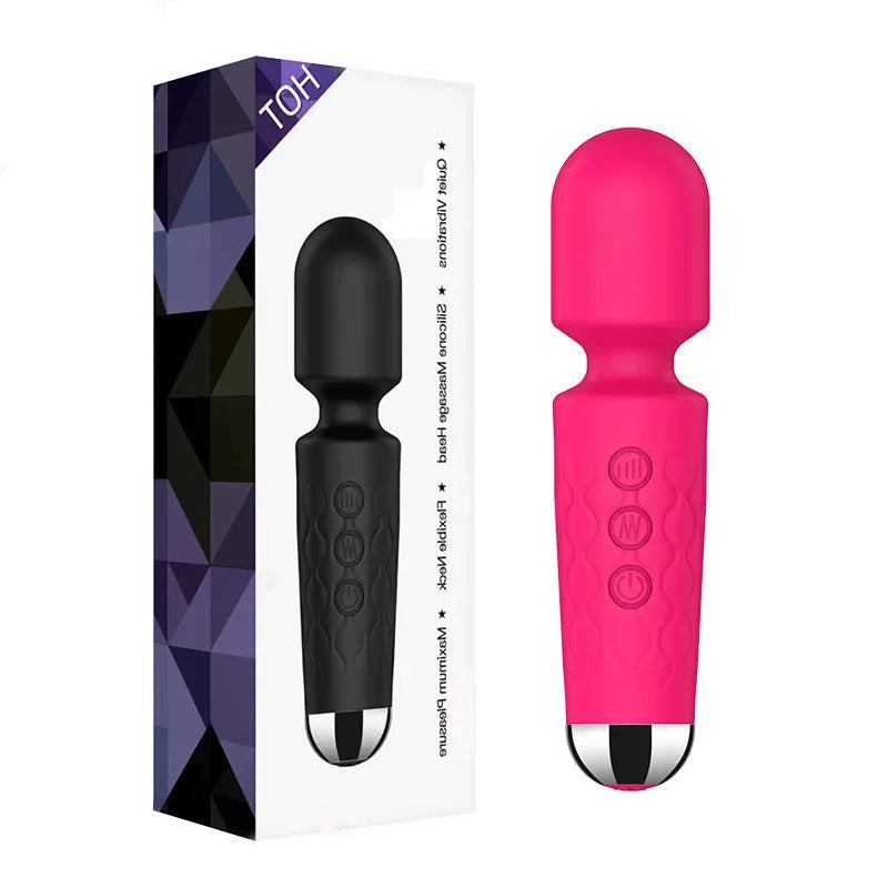 AV Vibrator Wand Personal Massager Clit Stimulator Sex Toy for Women 20 Patterns 8 Speeds Rechargeable Mini Vibrators Adult Toys