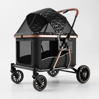 Foldable Large Giant Dog Stroller Lightweight Portable Multi Cat Pet Carrier for Senior Dogs Outdoor Travel