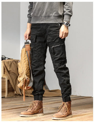 CAAYU Joggers Cargo Pants Men Casual Y2k Multi-Pocket Male Trousers Sweatpants Streetwear Techwear Tactical Track Gray Pants Men