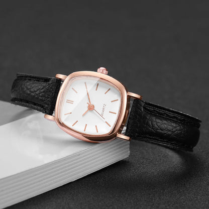 Fashion Small Dial Women Quartz Watch Ladies Simple Leather Band Wristwatches（Without Box）