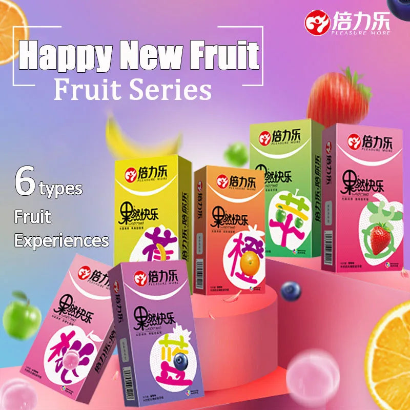 10pcs Fruit Flavor Condoms Sex Toy for Men Strawberry Blueberry Taste Penis Sleeves Ultra Thin Condom Adult Sex Product 18+