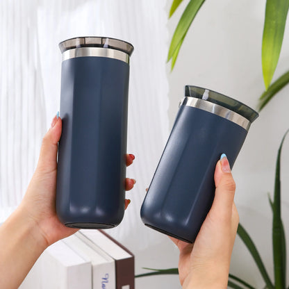 Vacuum Insulated Coffee Travle Mug Stainless Steel Thermo Bottle Cup Thermal Tumbler With Carrying Ring Flask for Hot Cold Drink