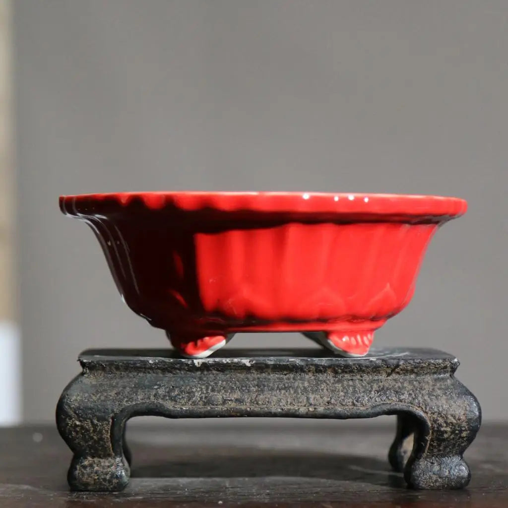 Chinese Style Purple Sand Flowerpot Home Desktop Ceramic Bonsai Pot Small Portable Handmade Succulent Glaze Flower Pots LC373