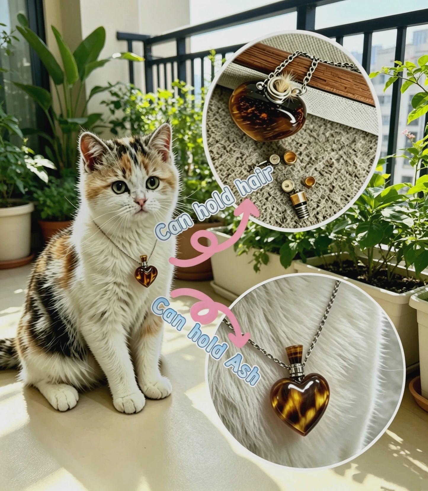 S17 Heart Crystal Pet Cremation Urn Necklace Keepsake Pendant Hold Pet Hair Ashes Memorials Jewelry For Dog Cat Remembrance Gift