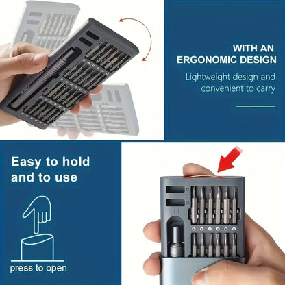 24 in 1 Digital Maintenance Precision Screwdriver Set with Portable Storage Box and Electronic Device Disassembly Tool,Computer