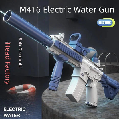 Hot-Selling M416 Electric Water Gun, Rechargeable High-Speed Continuous Water Spray Toy, Long-Range Water Play Toy, Suitable for Summer Swimming Pools, Parties, Beach Activities, Birthdays, Travel Souvenirs, Graduations, Part