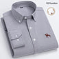 Large Size Full Men's Shirts 100% Pure Cotton Oxford Business Casual Shirt Soft Slim Fit Formal Plain Shirt Long Sleeve Clothes