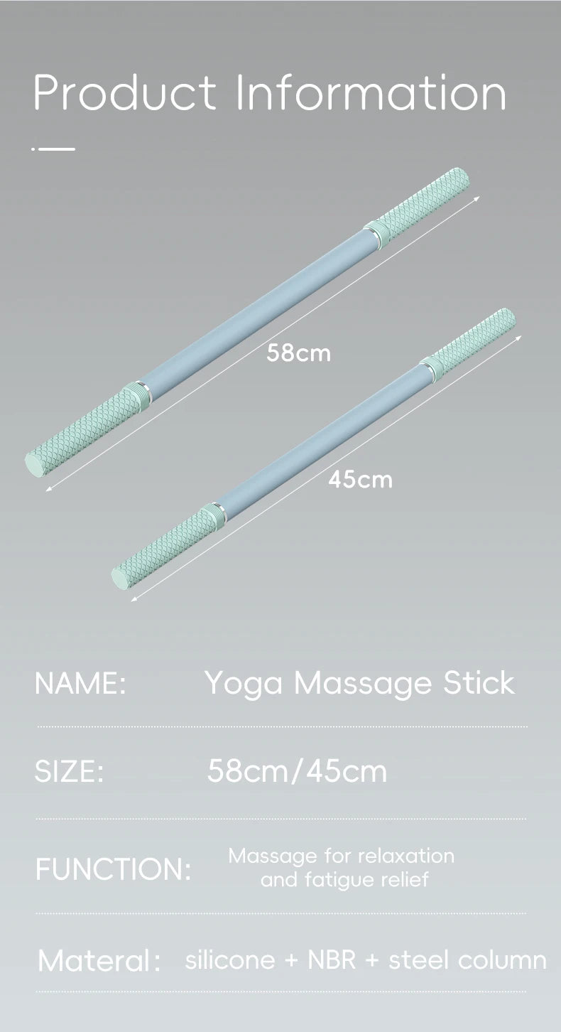 Massage Rod – Compact Deep Tissue Massage Roller Stick – Myofascial Release Tool for Legs, Back, Neck, Arms & Shoulders – Muscle