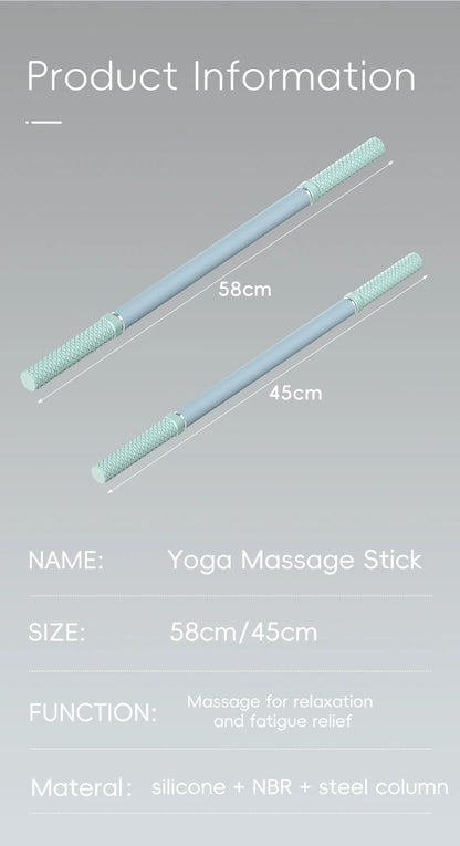 Massage Rod – Compact Deep Tissue Massage Roller Stick – Myofascial Release Tool for Legs, Back, Neck, Arms & Shoulders – Muscle