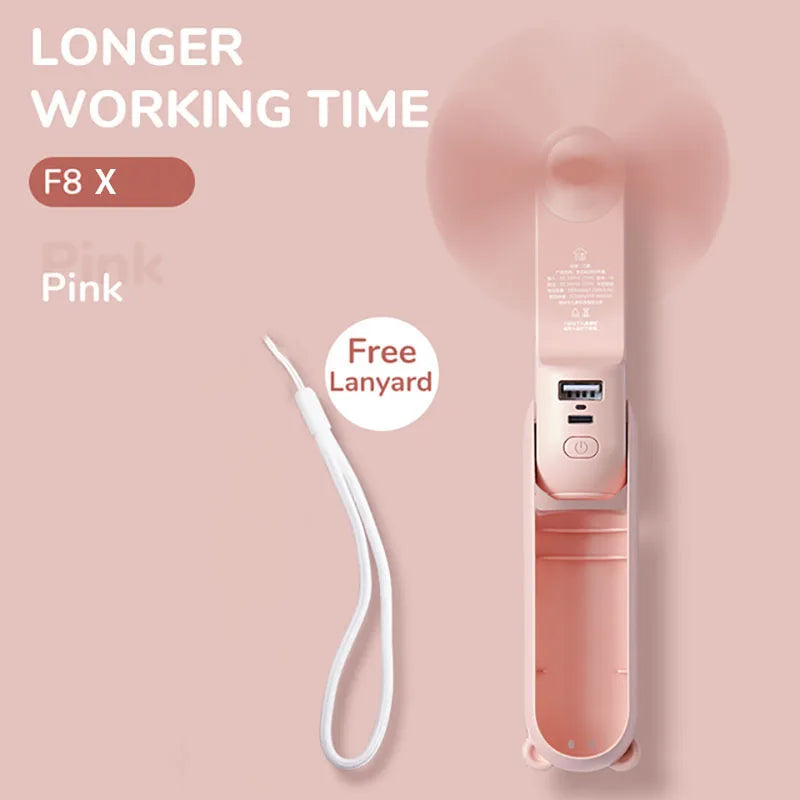 Handheld Bear Electric Fan Portable Small Fan For Students Multi-functional Household Foldable USB Charging Stand-up Desktop Fan