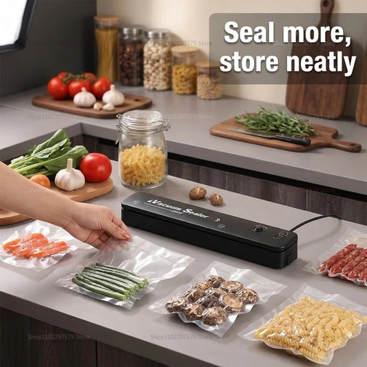 NEW 220V/110V electric vacuum sealant packaging machine, with vacuum bag link household food fresh black vacuum sealing machine