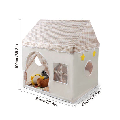 【Leisure and Entertainment】Large Children's Toy Castle, Pink Playhouse with Floral Design, Children's Pretend Play Tent, Kids' Secret Base and Sleeping Tent, Outdoor Beach Toy Playhouse, Holiday Gift for Boys and Girls, C