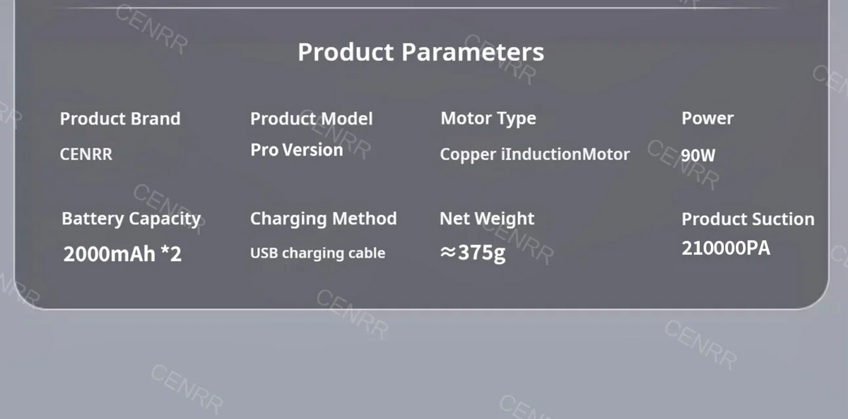 CENRR Car Vacuum Cleaner High Suction 210000PA Wireless Vacuum Cleaner Cordless Vacuum Cleaner High Pressure Cleaning Machine