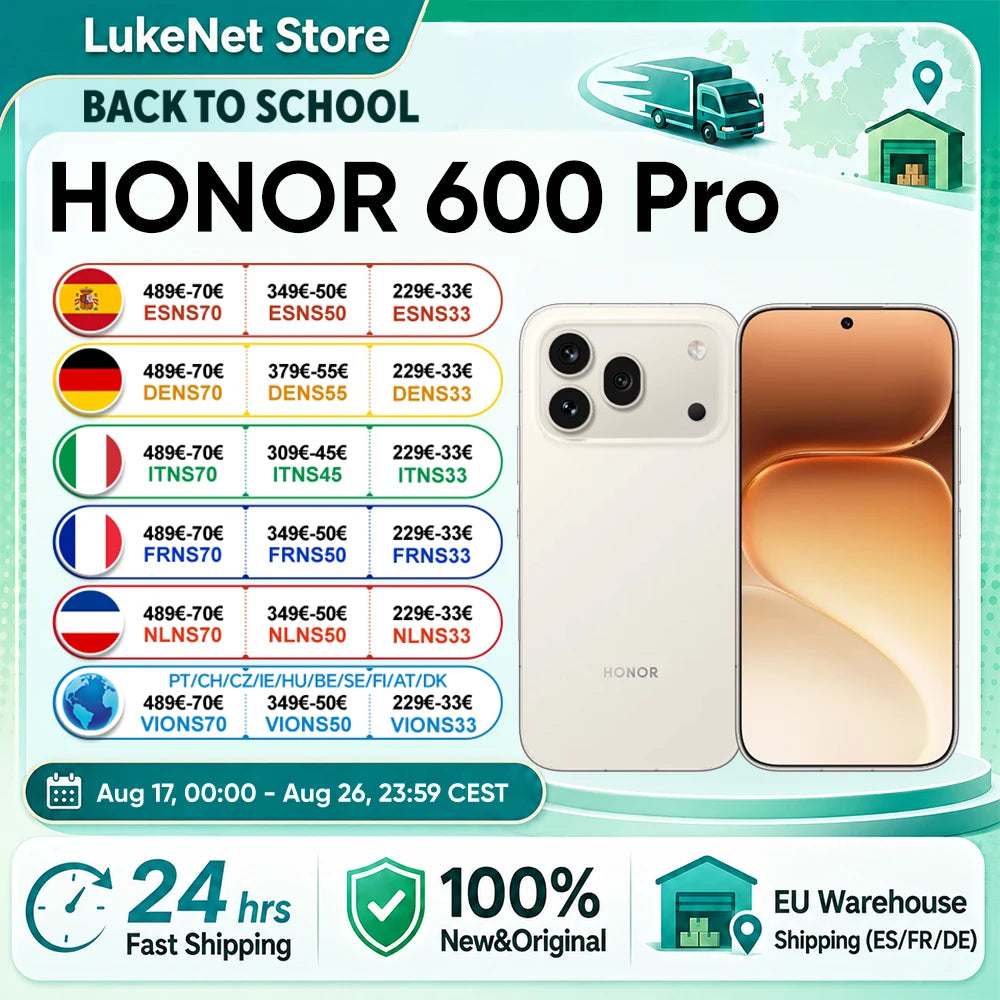 HONOR 600 Pro 5G Smartphone Snapdragon 8 Elite 200MP AI Ultra Night 6400mAh 80W Supercharge 50W Wireless 6.57"AMOLED AI Button