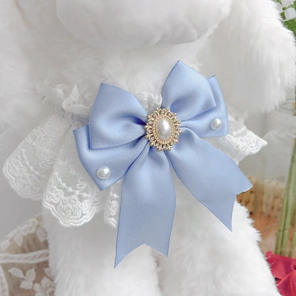 Fashion Adjustable Cat Lace Bow Bib Decorative Sweet Dog Collar Dress Up Adorable Pet Collar Photo Shooting