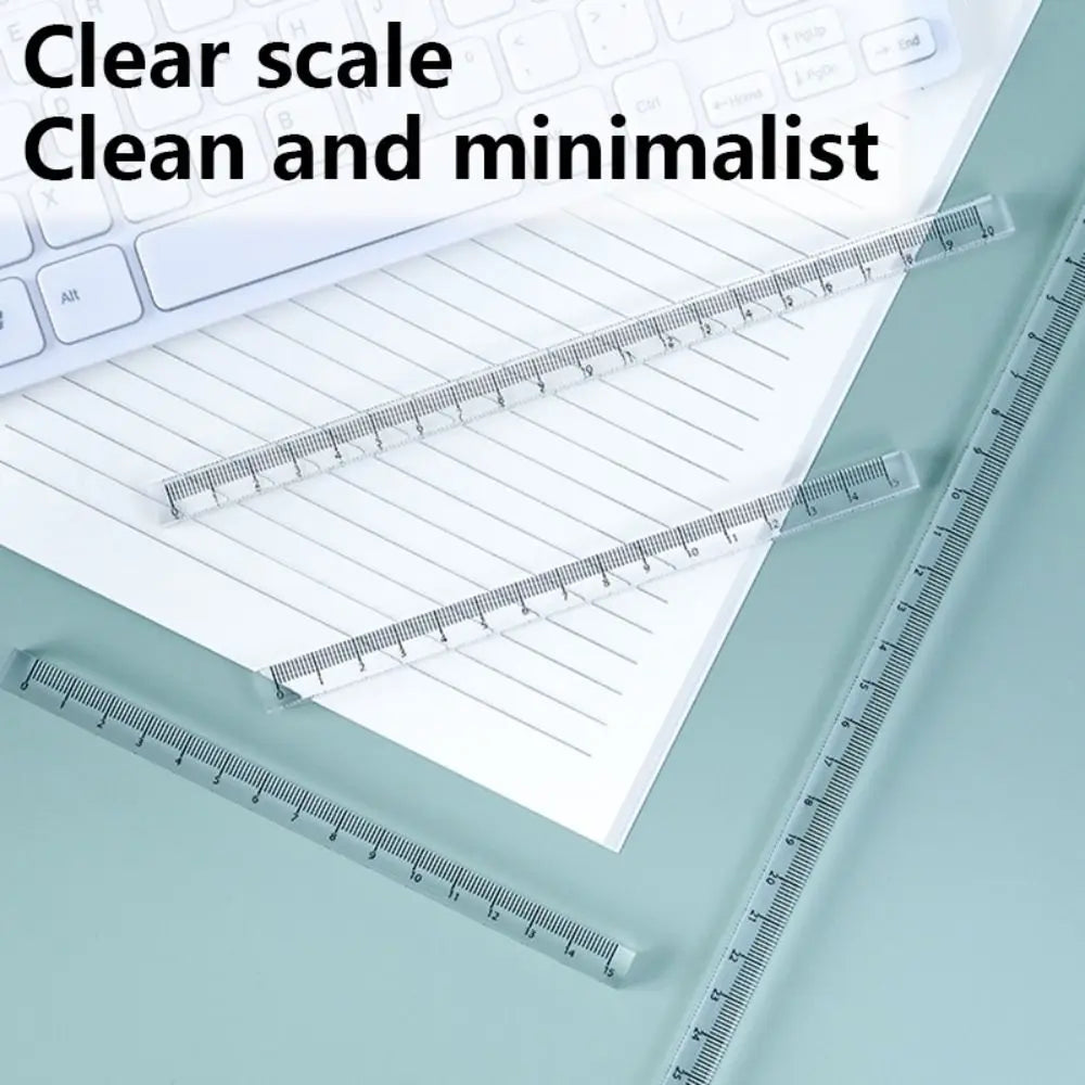 High Quality 15/20/30CM Straight Ruler Transparent Acrylic Cube Ruler Quadrangular Ruler Creative Stationery