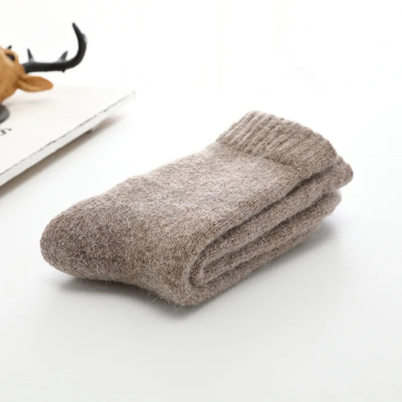 Men Thick Solid Color Socks Merino Wool Warm Winter Snow Thermal Socks Calceta Hombre Skarpety Meskie