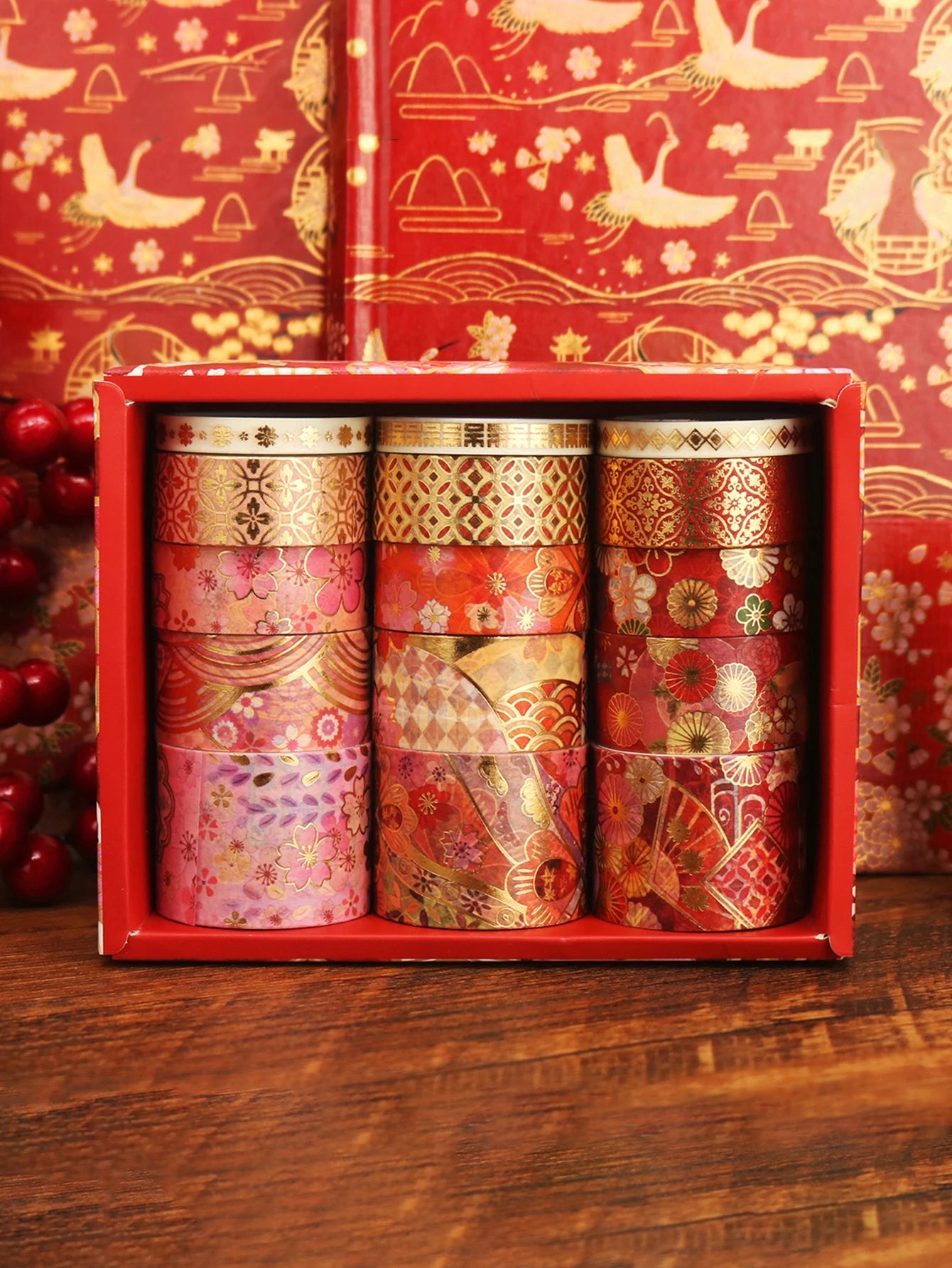 15 Rolls of Floral Foil Stamping and Washi Tape Set – Decorative Masking Tape for DIY Gifts, Scrapbooking, Photo Frames
