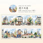 45mm * 2m Free Wind Series Retro Watercolor Landscape PET Stickers Creative Decor DIY Diary Scrapbook Collage Aesthetic Supplies