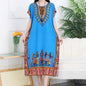 Casual Elegant Bohemian Printed Ethnic Style Retro Floral Woman Summer Street Wear Batwing Sleeve Loose Tunic Maternity Dress