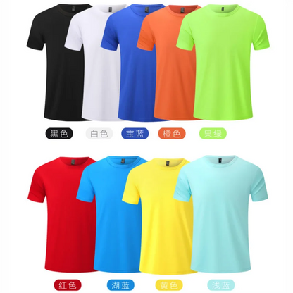 Summer Quick-drying T-shirt Custom Logo Breathable Sports Top Embroidery Personalized Logo Team Activity T-shirt Print Pattern