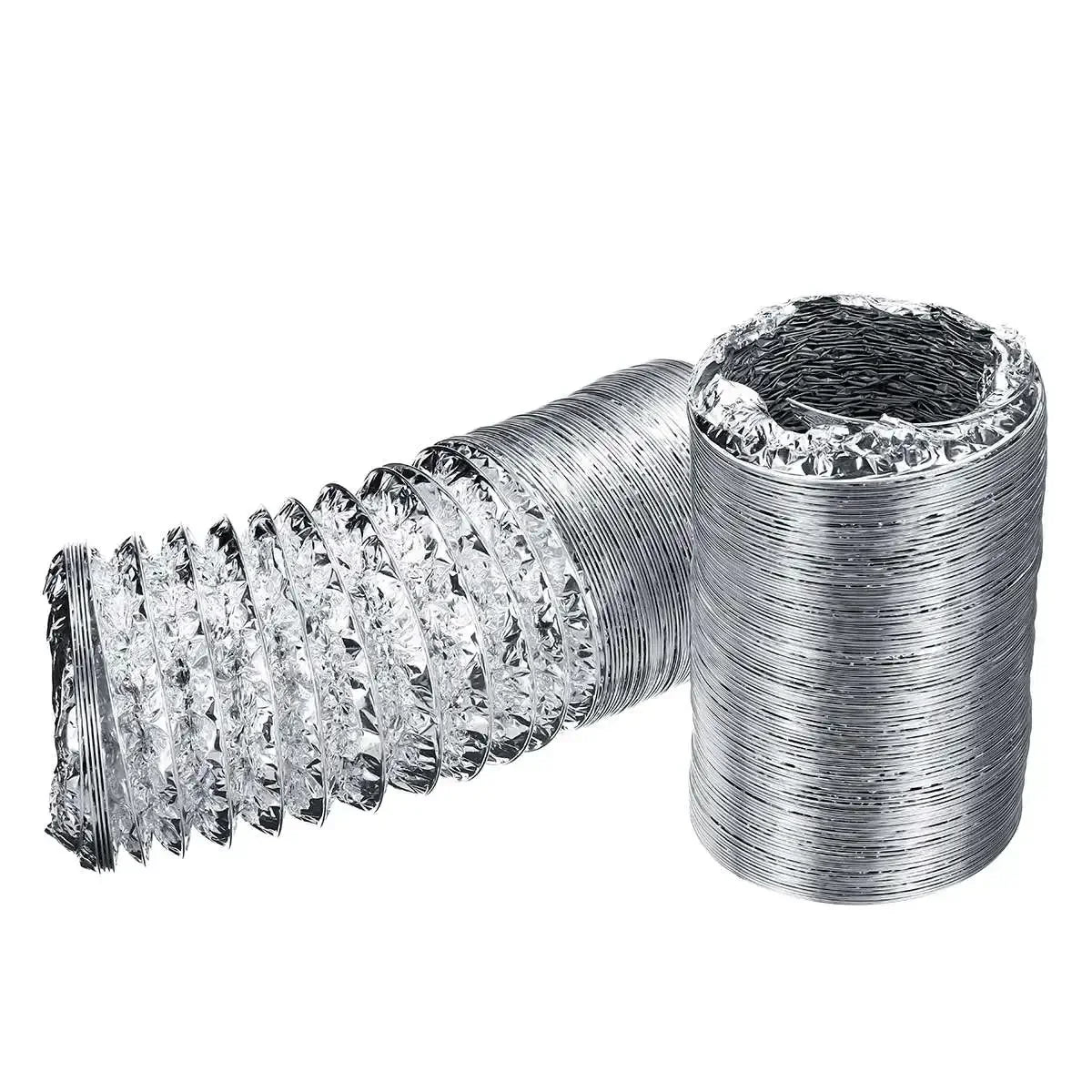 4 inch 100mm Ventilator Pipe PVC Aluminum Tube Air Ventilation Pipe Hose Flexible Exhaust Duct 3/2M Air System Vent Bathroom
