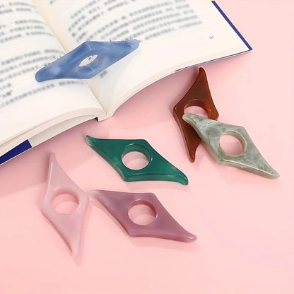 1pc Solid Color Book Page Holder, Creative Portable Thumb Book Page Holder For Reading Book,Pattern Design Irregularity