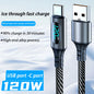 120W Cable Dual Digital Display Cable PD Fast Charging Highspeed Data Transfer USB Type C To Type-C Cable For Phone Macbook iPad