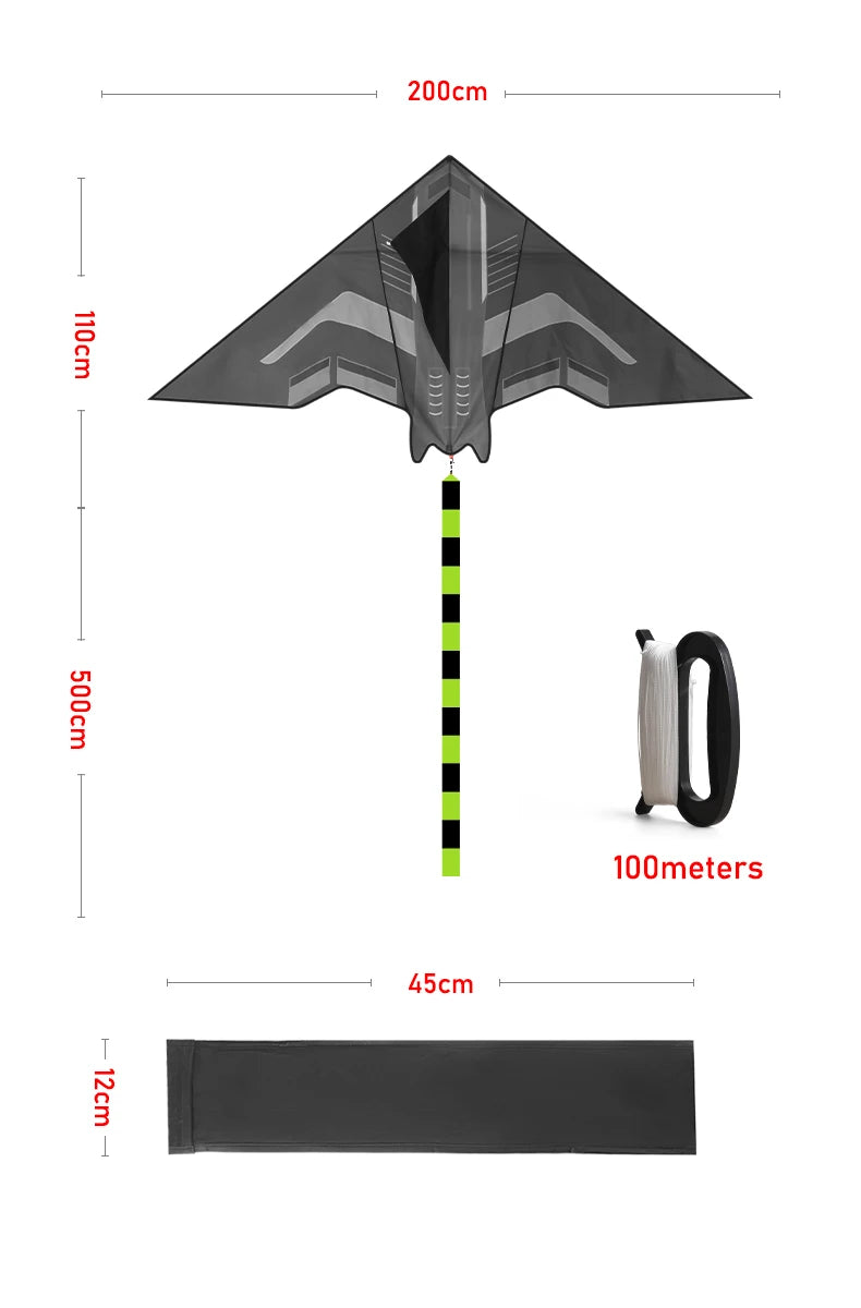 Yongjian 2m Aircraft Kite Delta Kite Suitable for Outdoor Camping with Large Adult Kites Beach Camping Activities