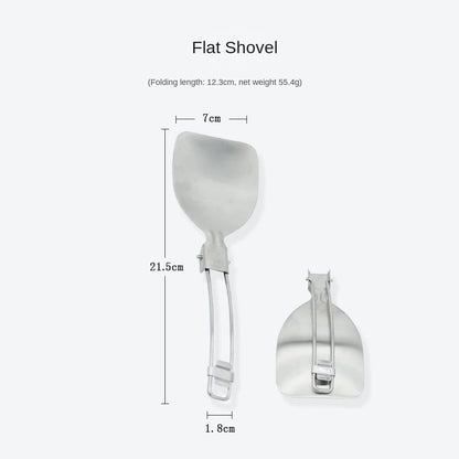 Folding Spatula Spoon Shovel Food Turner Portable 304 StainlessSteel Outdoor Camping BBQ Cooking Tableware Picnic Supplies ﻿