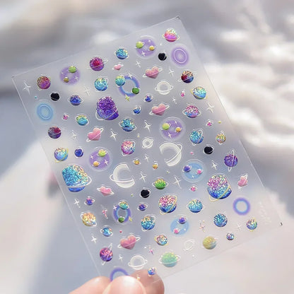 Ocean Shell Starfish Shell Conch Whale Dolphin Seahorse Coconut Tree Water Bubbles Self Adhesive Nail Art Sticker Manicure Decal