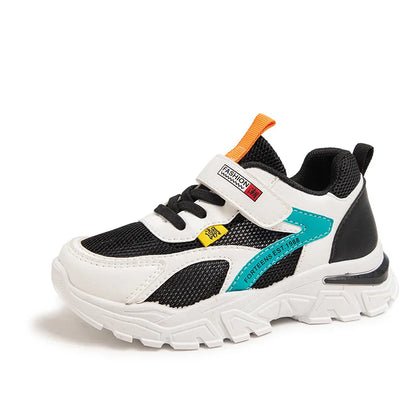 Kid Sneakers Sport Shoes for Boys Fashion Leather Children Breathable Mesh Comfort Shoes Casual Walking Outdoor Running Shoes