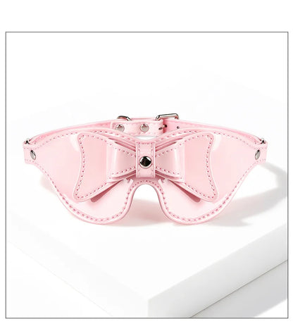 SM Sex Bondage Erotic Costumes Bondage Pink Bow Eye Mask Blindfold Fetish Bdsm Party Women Masquerade Eye Mask Sex Toy For Adult