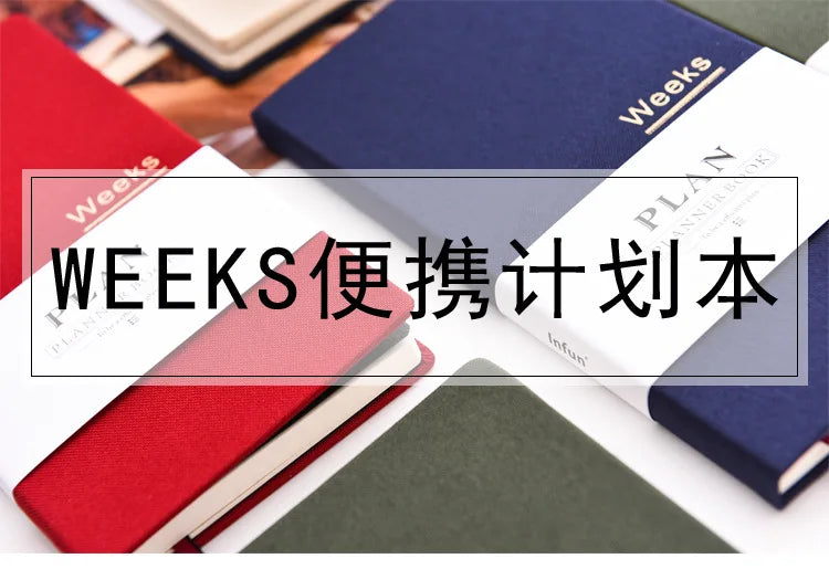 Undated Weekly Fabric A6 Journal - Portable Pocket-Sized Planner for Notes, Goals & Daily Flow Linen Weeks Planning System