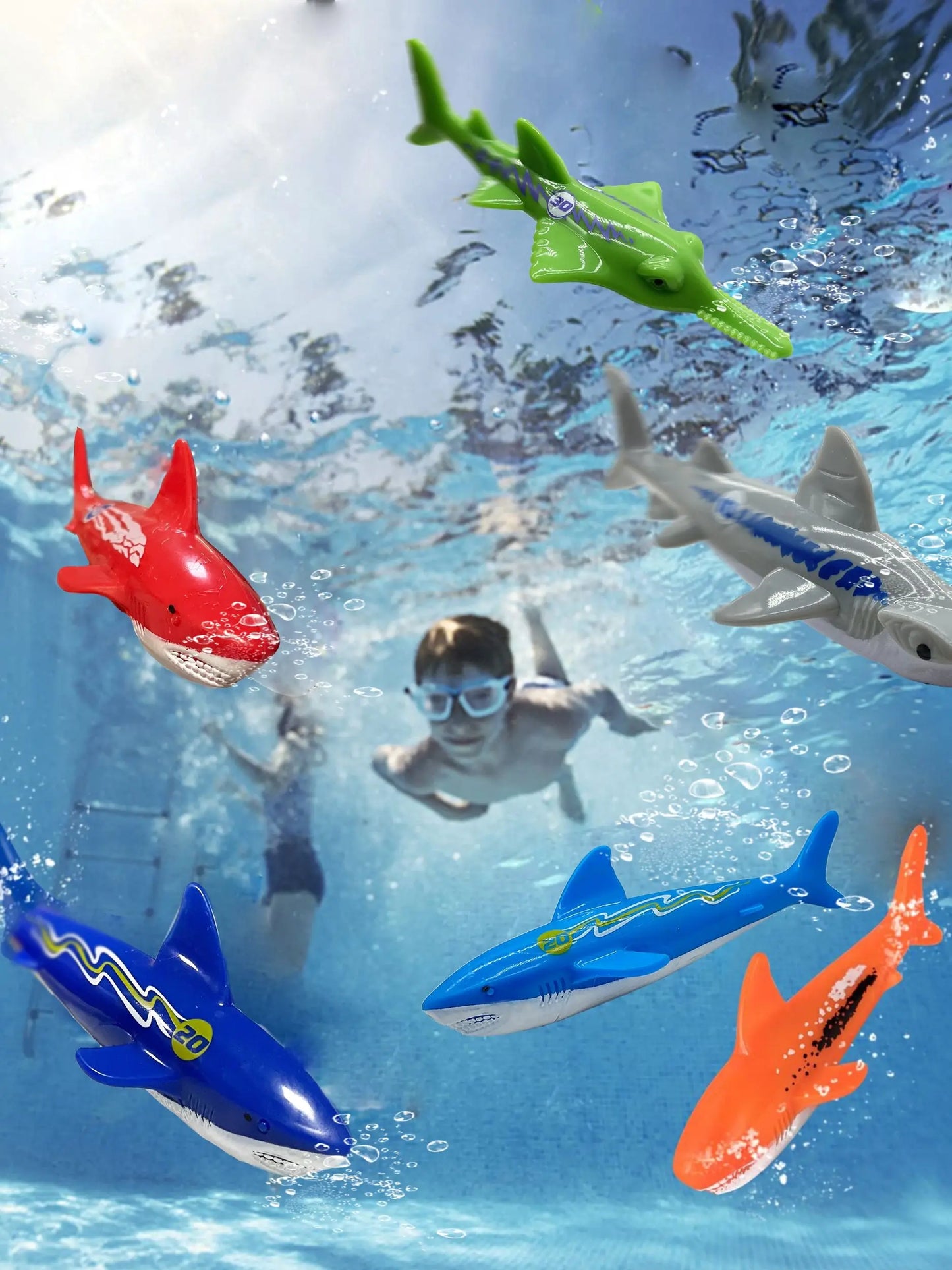 Summer Diving Training Toys Torpedos Sharks Octopus Underwater Water Games Training Swimming Pool Gifts Set Toys For kids