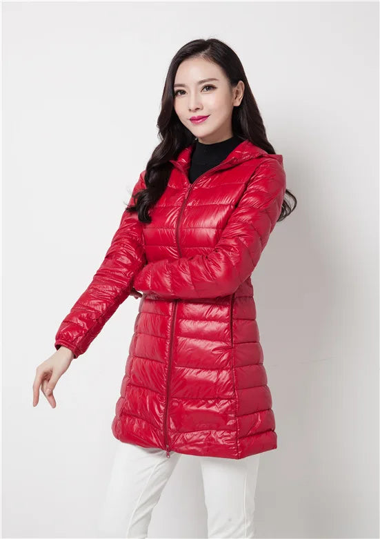 Women Spring/Autumn Ultra Lightweight Quilted Jacket 2023 New Woman Water and Wind-Resistant Big Size women Hoodies coat