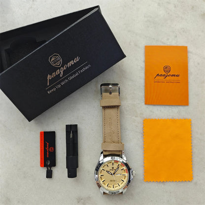 PAAZOMU Man Luxury Brand Watch Waterproof Luminous Date Week Men's Quartz Wristwatch Stainless Steel Fashion Sports Men Watches
