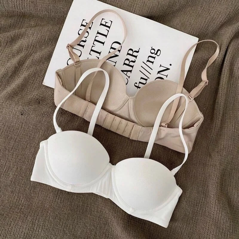 Women Seamless Bra Half-Cup Push-Up Bra Ladies Soft Underwear 2 Hook Back Comfort Non-wire Bralette Sexy Lingerie Size S-XL