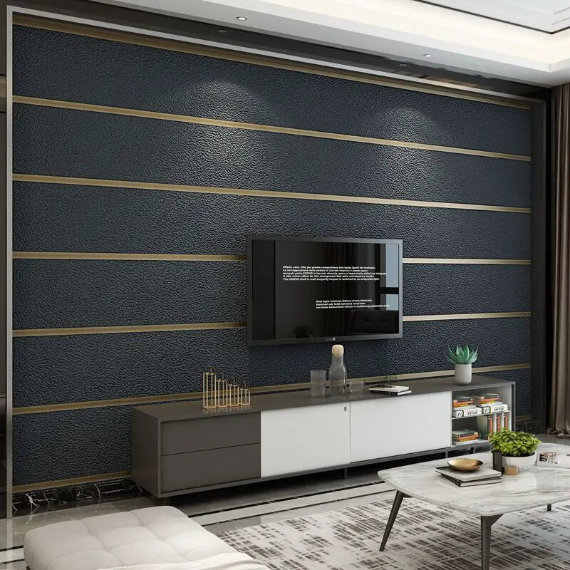 Modern Deerskin Velvet Wallpaper Non-woven Fabric 3D Stripe Living Room Bedroom TV Background Wall Paper טפט לקיר Home Decor