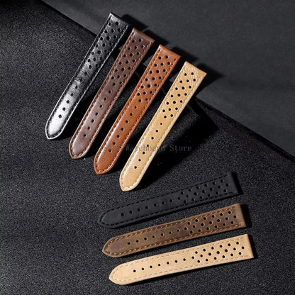 Breathable Leather Strap Men Women Universal Cowhide Watchband Business Wristbelt Band Sport Bracelet Accessories 18mm 20mm 22mm