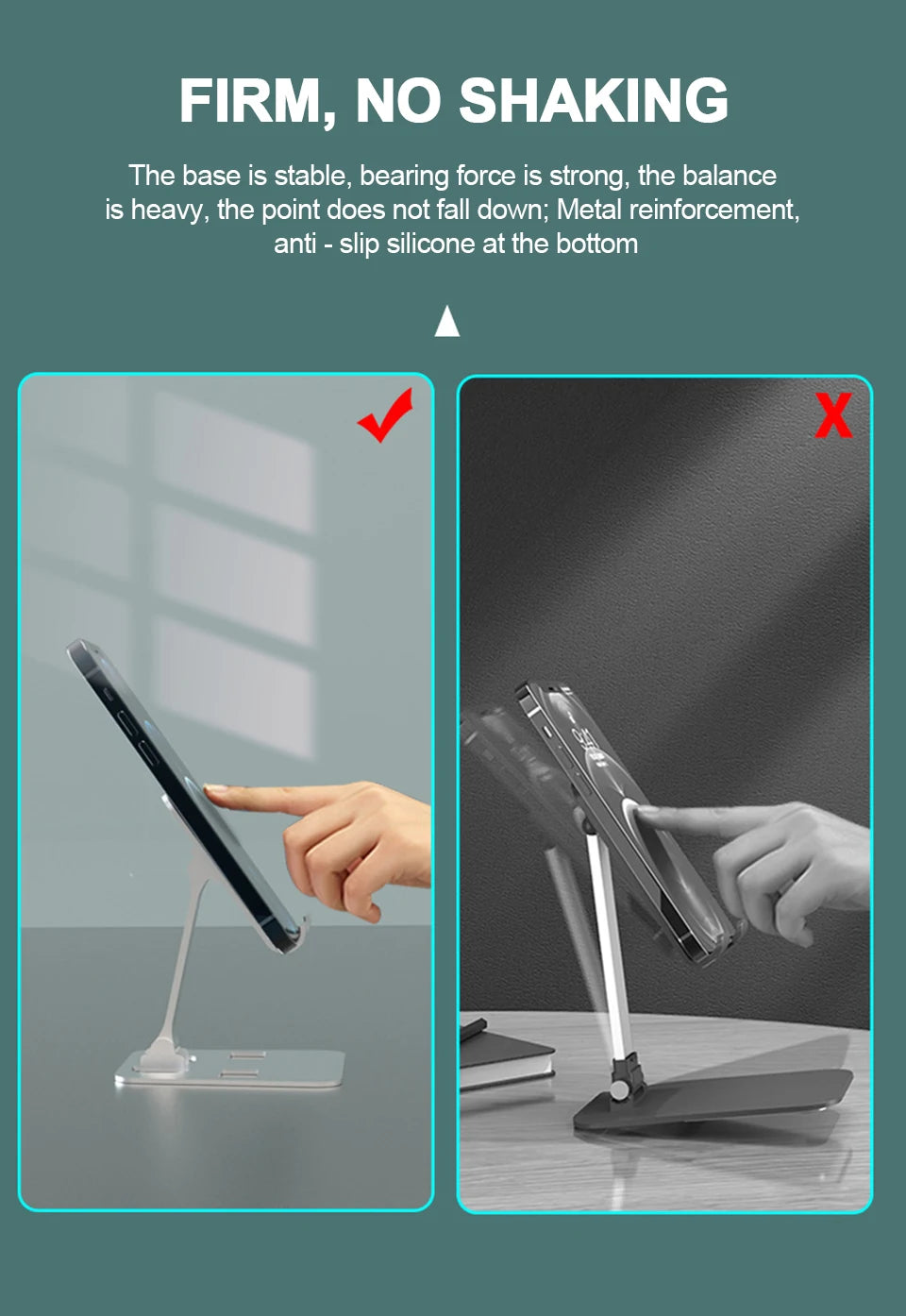 Portable Aluminum Alloy Phone Tablet Holder For iPad MiPad Samsung Tab MatePad Stand Mount Adjustable Flexible Mobile Stand