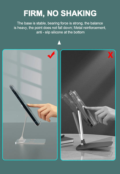 Portable Aluminum Alloy Phone Tablet Holder For iPad MiPad Samsung Tab MatePad Stand Mount Adjustable Flexible Mobile Stand