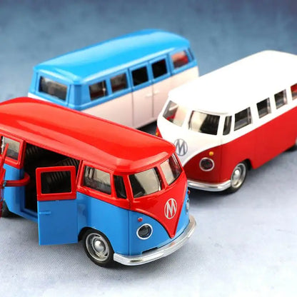 1:38 Alloy BUS Model Boy Toys 11cm Metal Mini City Travel BUS Model Pull-back Diecasts Car Model Collection Gifts (bagged)