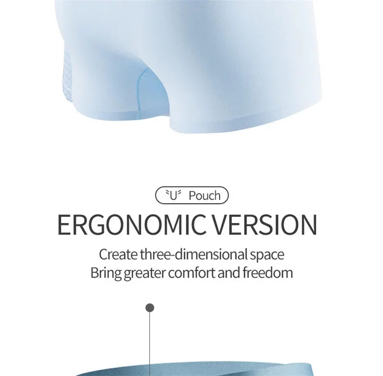 MiiOW 4Pcs Sexy Cotton Men Underpants Boxers Graphene Antibacterial Innerwear Man Underwear Breathable Men's Panties Underpants