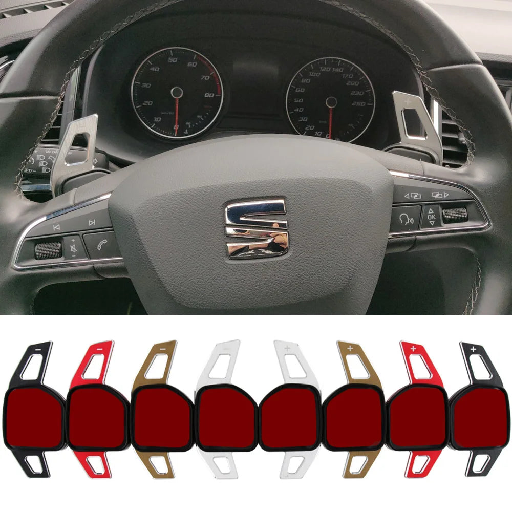 Car Steering Wheel DSG Shift Paddle Extension Stickers For Seat Alhambra Ateca Leon 5F FR Tarraco Ibiza 6P Cupra ST Accessories