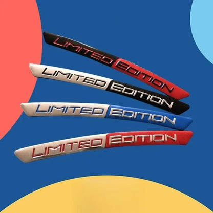 4PCS Aluminum Alloy Limited Edition Logo Car Hub Sticker Decal Tire Rim Decorative Strip Car Exterior General Accessories.