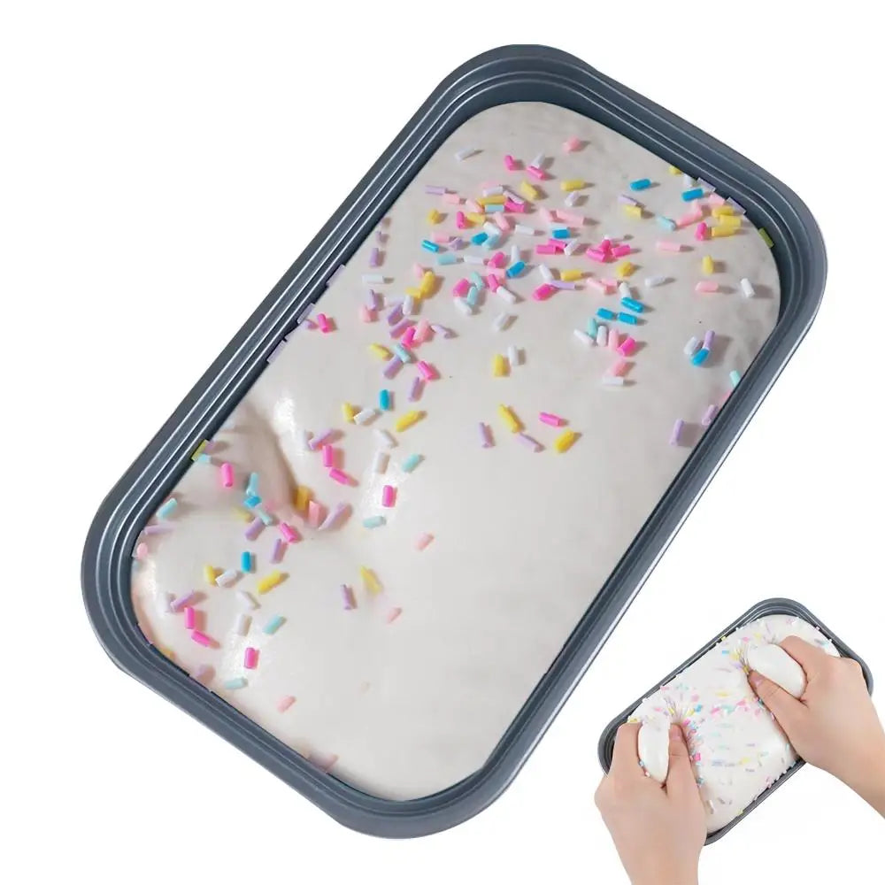 Sticky Box Cake Squishy Toy Slow Rising Squeeze Toy Butter Ice Cream Box Squishy Fidget Toy Anti Stress Release Hand Relax Gift